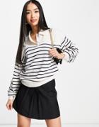 & Other Stories Wool Stripe Sweater In Navy And White