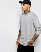 Asos Oversized Sweatshirt In Gray Marl - Gray