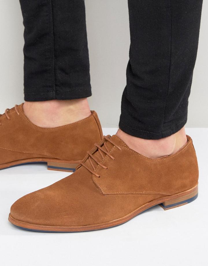 Zign Suede Derby Shoes - Tan