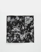 Reclaimed Vintage Floral Pocket Square In Black - Black