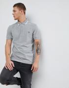Fred Perry Geometric Print Pique Polo In Gray - Gray