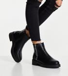 Truffle Collection Wide Fit Side Zip Ankle Boots With Quilting In Black