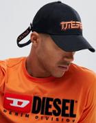 Diesel Embroidered Logo Cap Black - Black