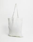 Asos Design Tote Bag In Light Gray Organic Cotton-grey