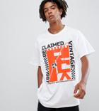 Reclaimed Vintaged Inspired Oversized T-shirt With Neon Print - White