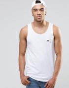Asos Muscle Vest With Logo In White - White