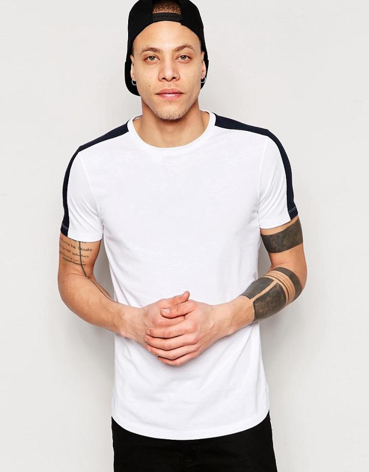 Asos T-shirt With Contrast Shoulder Panels