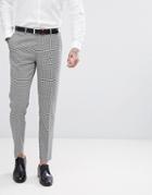 Harry Brown Slim Fit Dog Tooth Suit Pants - Black