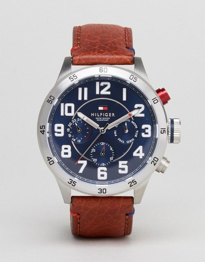 Tommy Hilfiger 1791066 Trent Leather Watch In Brown - Brown