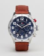 Tommy Hilfiger 1791066 Trent Leather Watch In Brown - Brown