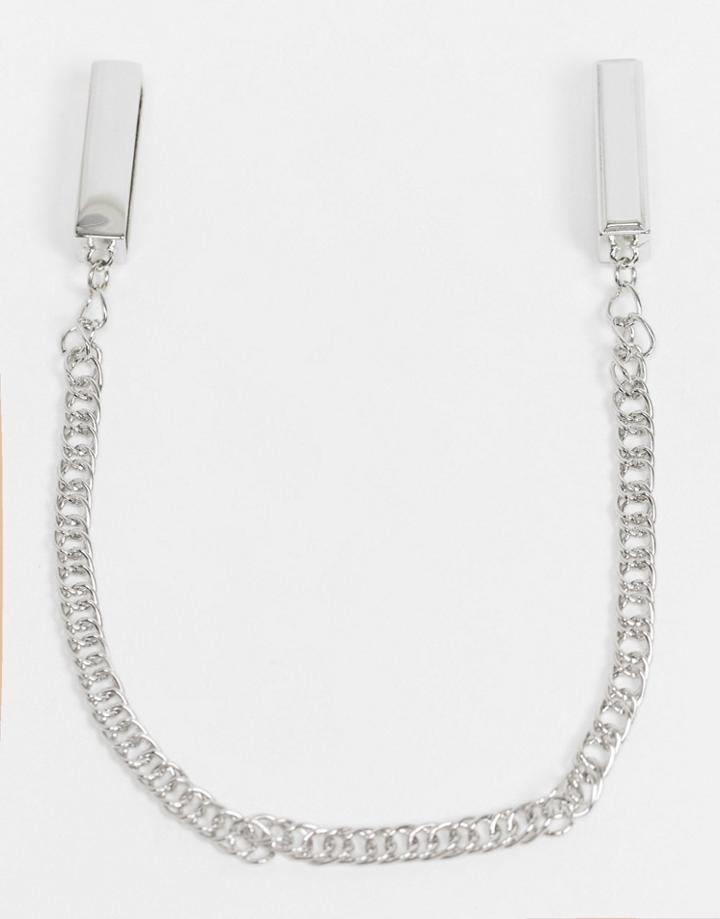 Asos Design Belt Clips With Midweight Chain In Silver Tone