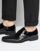 Asos Derby Shoes In Black Patent Finish - Black
