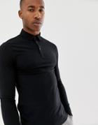 River Island Muscle Fit Polo In Black