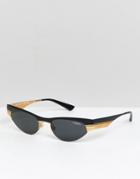 Vogue X Gigi Cat Eye Slim Frame Sunglasses - Black