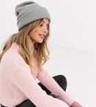 Stitch & Pieces Exclusive Gray Oversized Beanie Hat