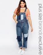 Alice & You Patch Denim Overalls - Mid Wash