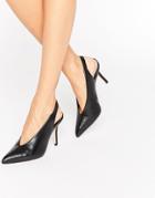 Aldo Minett Black Point Slingback Heeled Shoes - Black