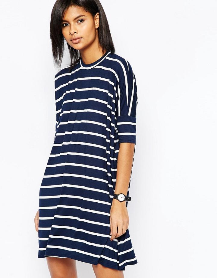 Asos T-shirt Dress In Stripe
