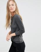 Ganni Classic Long Sleeve Top - Ebony Melange