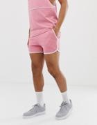 Asos Design Two-piece Runner Shorts In Polytricot In Pink - Pink
