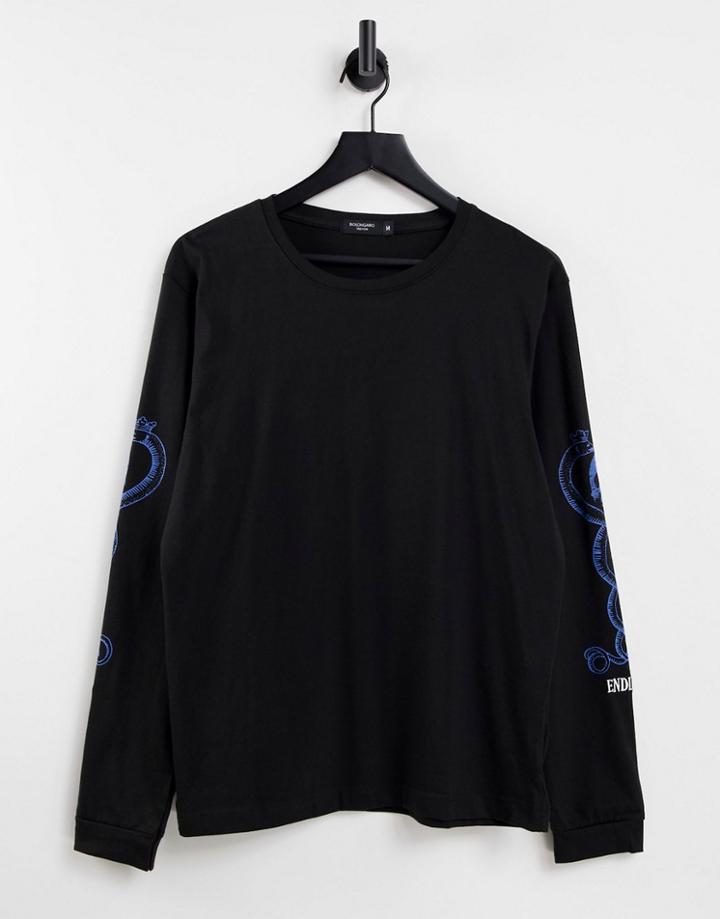 Bolongaro Trevor Double Snake Long Sleeve T-shirt-black