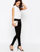 New Look Zip Detail Slim Leg Pant - Black