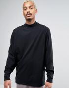 Asos Oversized Long Sleeve T-shirt With Extreme Batwing Sleeves In Black - Black