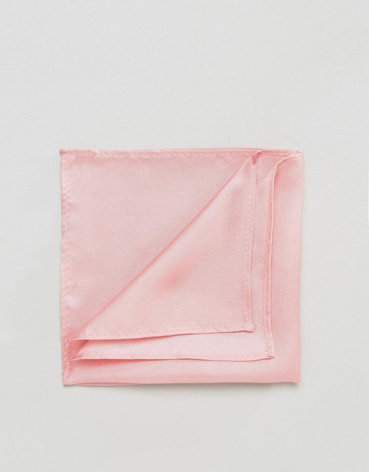 Asos Silk Pocket Square In Pink - Pink