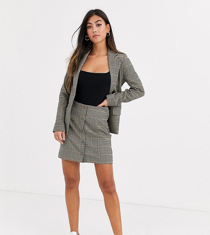 Y.a.s Petite Silla Button Through Check A Line Skirt Two-piece-brown