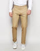 Vito Super Skinny Cotton Suit Pants - Stone