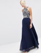 Asos Cutaway Armour Maxi Dress - Blue