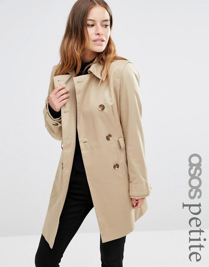 Asos Petite Classic Trench Coat - Stone