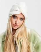 Na-kd Recycled Polyester Knotted Turban Beanie Hat In Off White