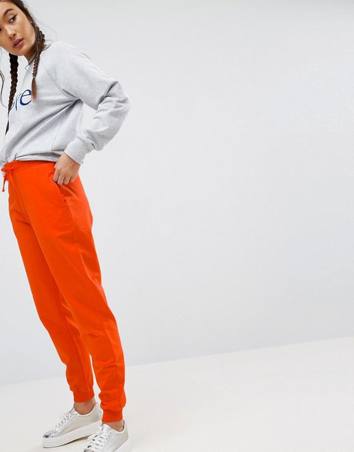 Asos Basic Joggers With Tie - Orange