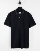 Only & Sons Tipped Polo In Black