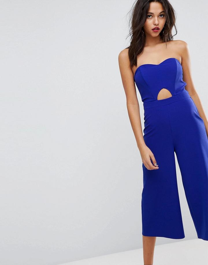 Miss Selfridge Bandeau Jumpsuit - Blue