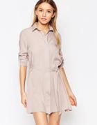 Club L Relaxed Shirt Dress - Stone Gray