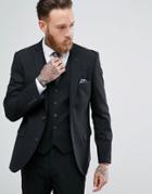 Harry Brown Plain Stretch Slim Suit Jacket - Black
