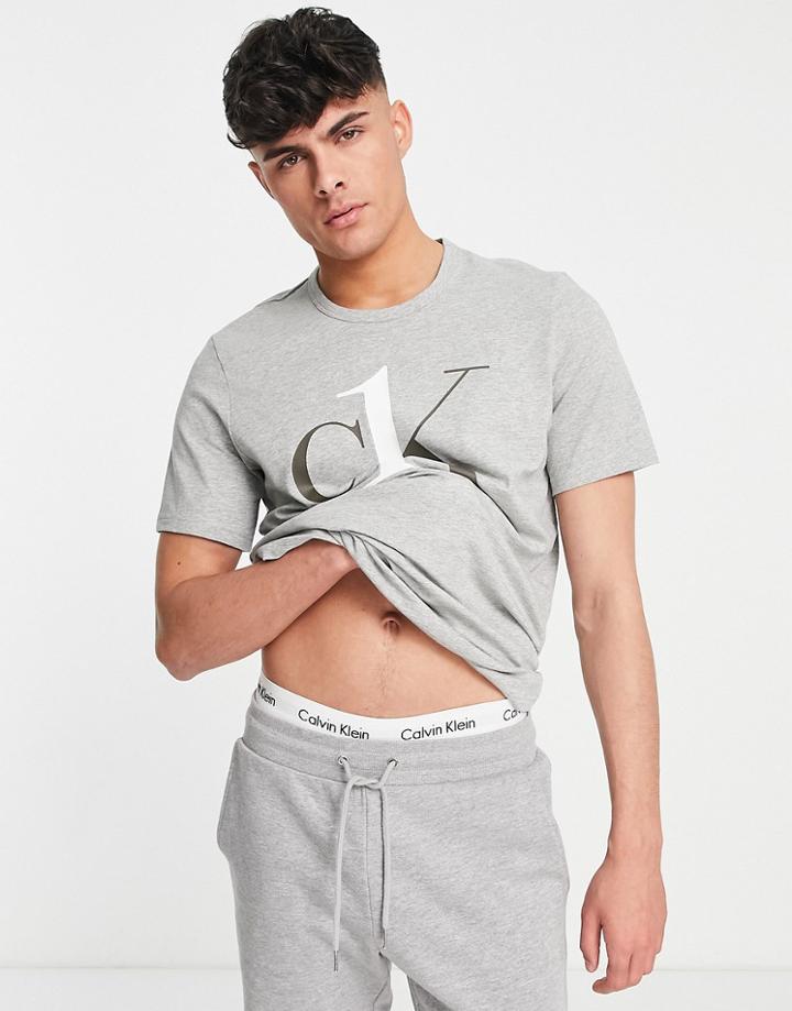 Calvin Klein Ck1 Graphic Lounge T-shirt In Gray