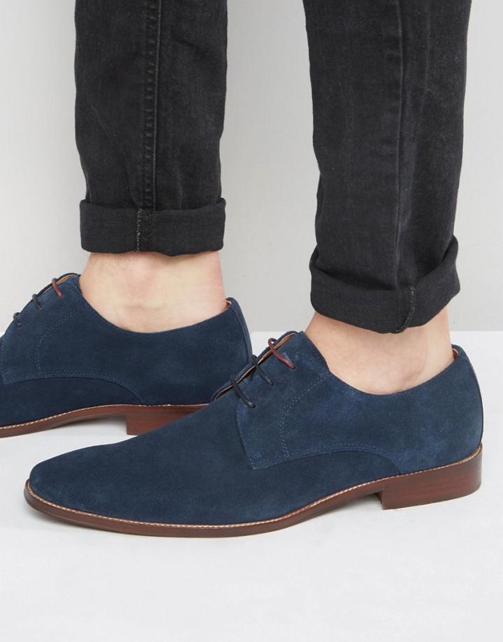 Dune Richmonds Suede Derby Shoes - Navy