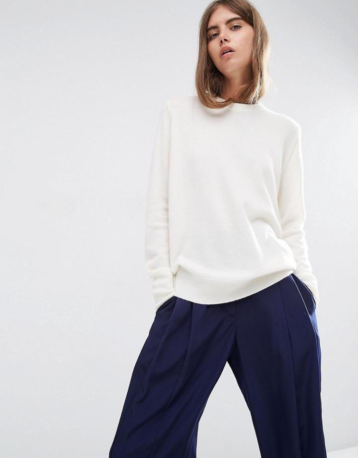 Asos White 100% Cashmere Crew Neck Sweater - Cream