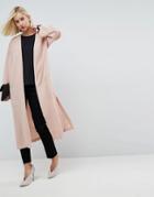 Asos Tailored Edge To Edge Duster Jacket - Pink
