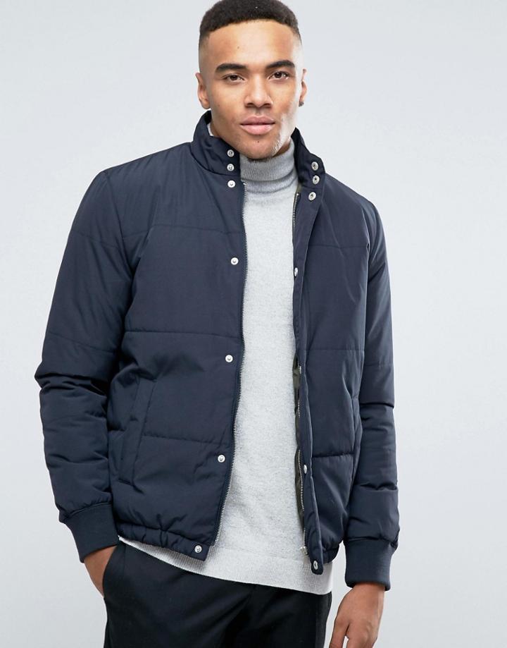 New Look Quilted Jacket In Navy - Navy