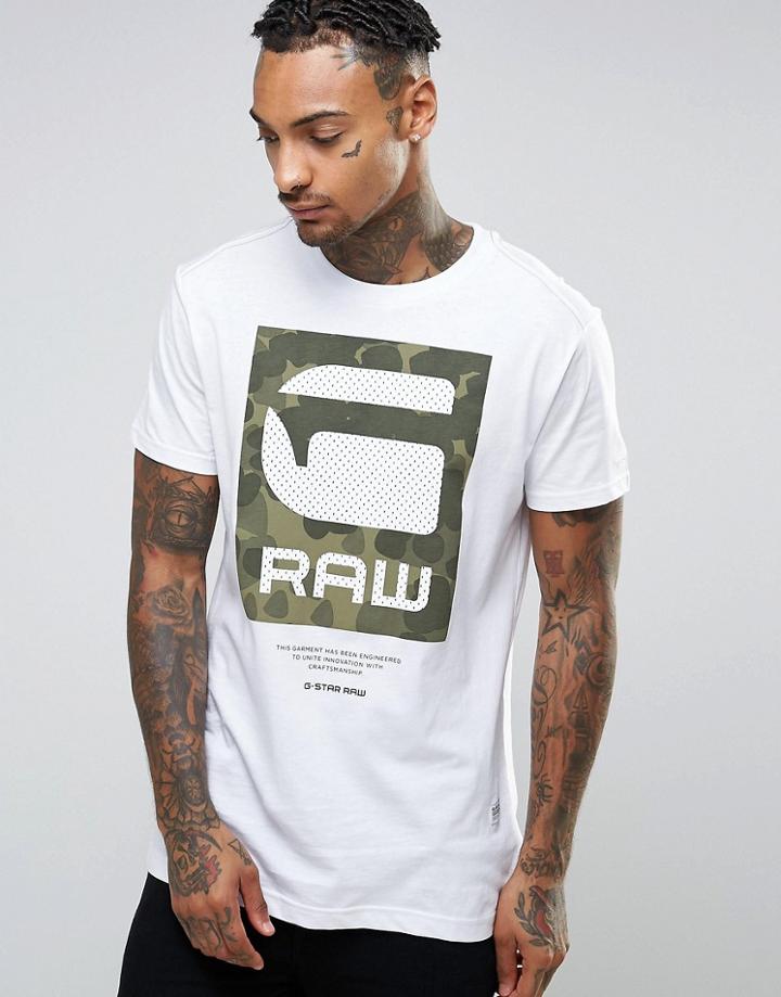 G-star Camo Logo T-shirt - White