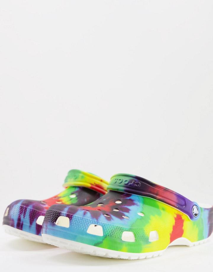 Crocs Classic Clogs In Multi Tie Dye-red