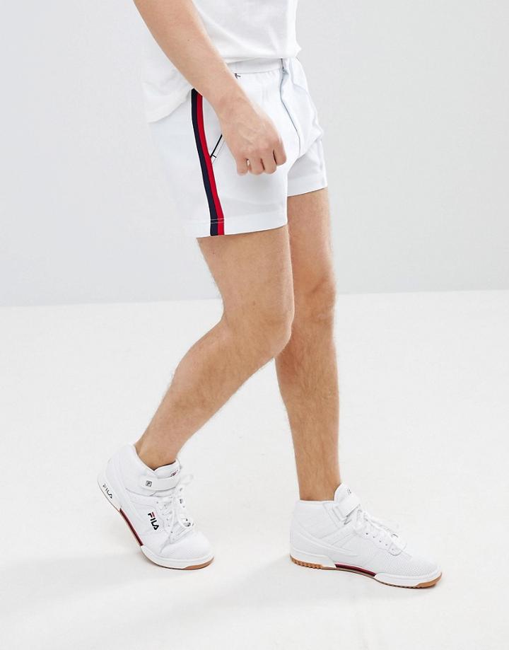 Fila Vintage Stripe Detail Retro Shorts In White - White