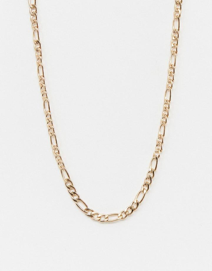 Wftw 3mm Figaro Chain Necklace In Gold