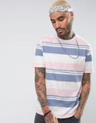 Asos Relaxed T-shirt With Pastel Stripe - Multi