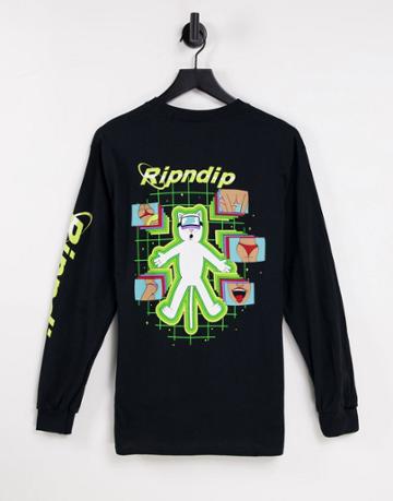 Ripndip Virtual Nermality Long Sleeve Top In Black