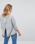 Wal G Lighweight Sweater With Split Back Detail - Gray